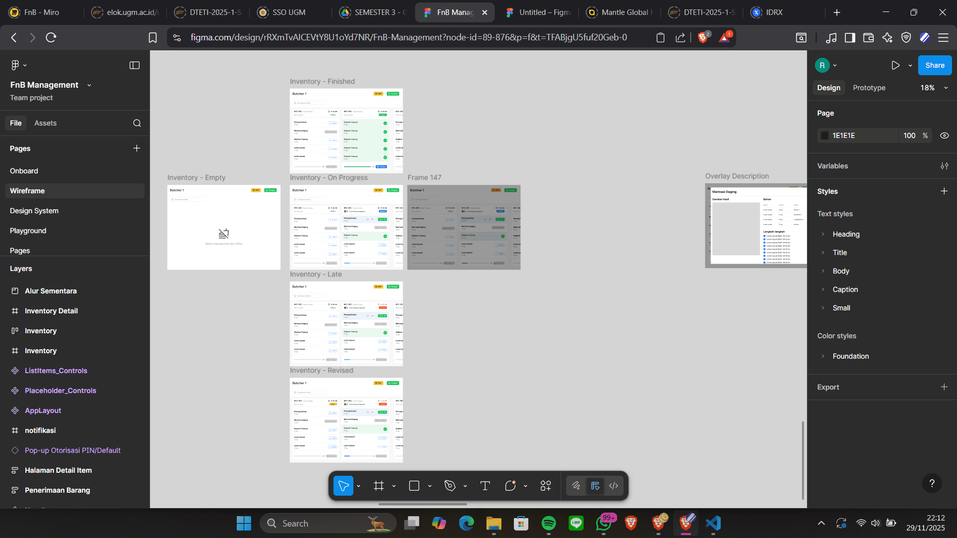 FnB Wireframe